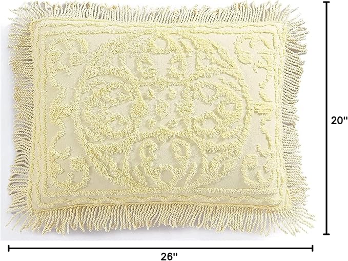 Beatrice Home Fashions Medallion Standard Cotton Chenille Sham, cozy plush 100% - Image 3