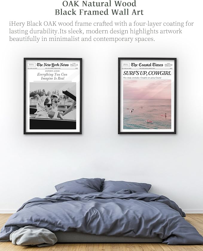 iHery 12x16in Everything You Can Imagine Is Real Framed Newspaper Art | Premium - Image 7