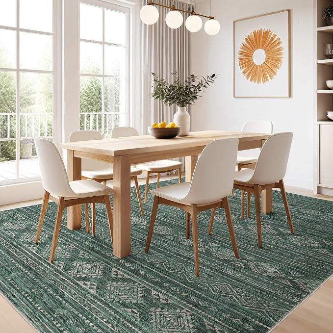 Nakagishi 7x9 Area Rugs Living Room: Washable Boho Large Neutral Soft Farmhouse - Image 6