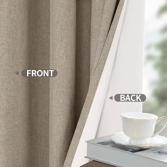 YoungsTex Burlap Linen 100% Blackout Curtains - Image 6