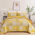 Mybedsoul Yellow Boho Quilt Set Twin Size Dorm Bedding, 2 Pieces Plaid Floral by Mybedsoul