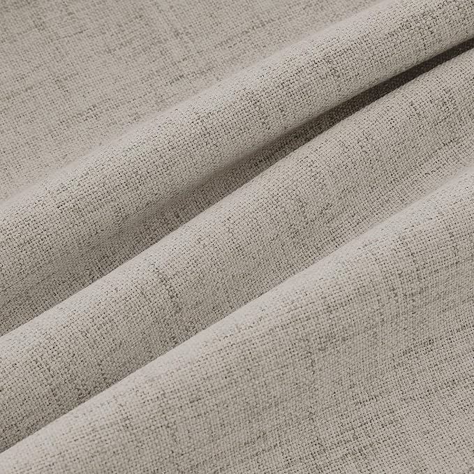 MIULEE 100% Blackout Linen Curtains 42 x 84 Inch Pebble Taupe 2 Panels | - Image 9