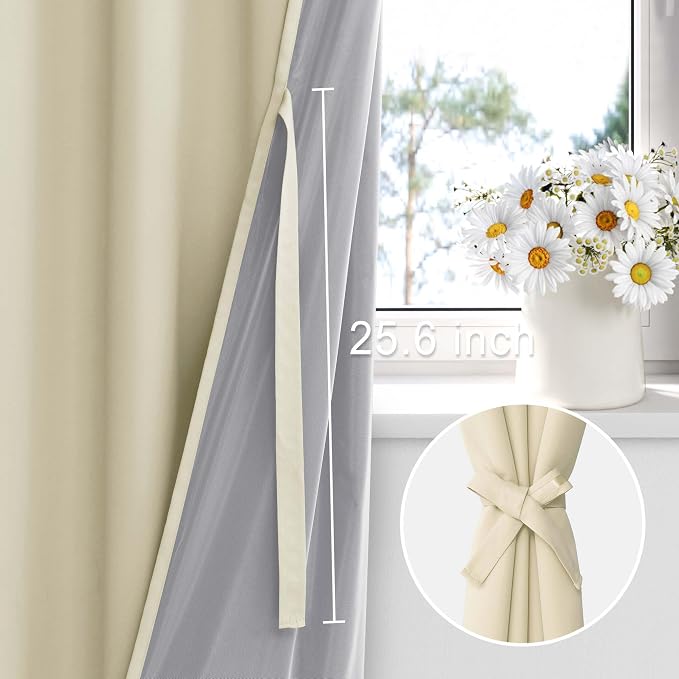 XWZO Total Blackout Curtains 45 Inches Long - Image 3