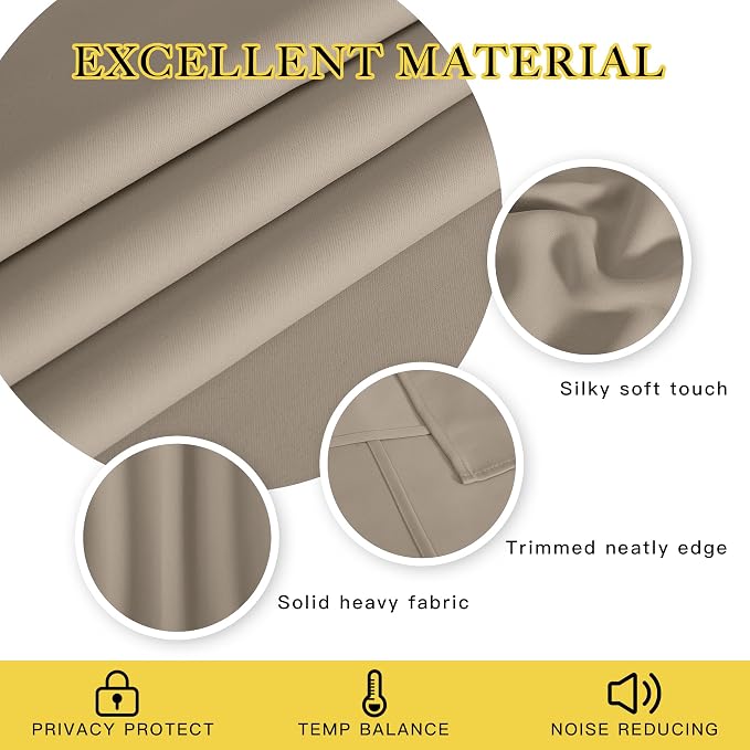 NICETOWN Blackout Curtains 84 Inch Length, Thermal Insulated Room Darkening - Image 2