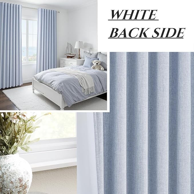 Dusty Blue Blackout Nursery Curtains 84 Inch Length - Image 5