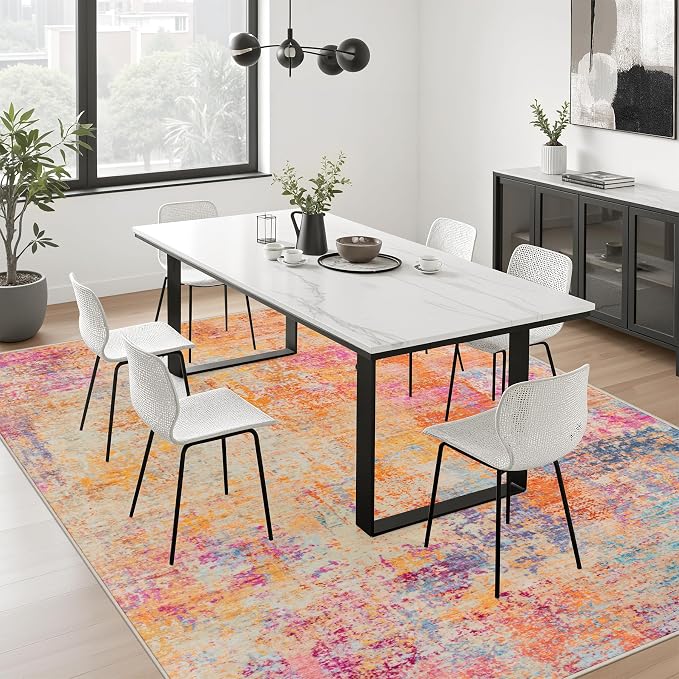 5x8 Area Rug Living Room: Modern Washable Soft Carpet Galaxy Haze | - Image 9