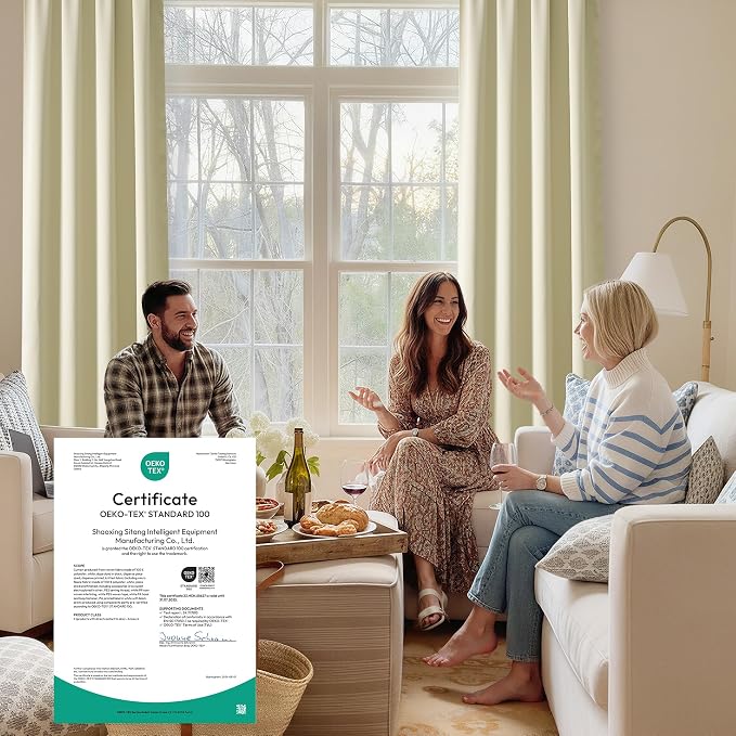 RYB HOME Bedroom Blackout Curtains 63 inches Long, 100% Blackout | Thermal - Image 6