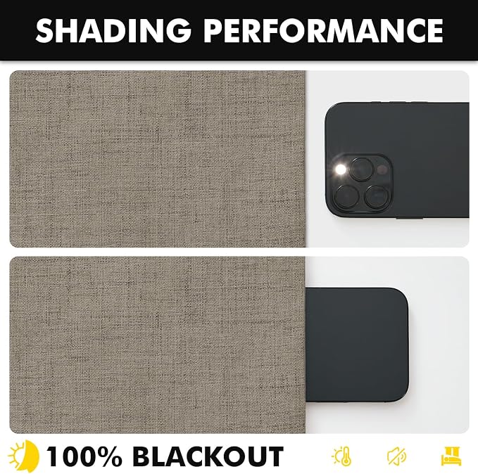 MIULEE 100% Blackout Linen Curtains 42 x 84 Inch Faux Linen 2 Panels | Thermal - Image 7