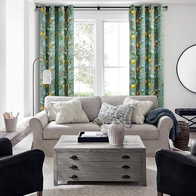 Topfinel Living Room Curtains 72 Inches Long Floral Spring Curtains, Vintage - Image 5