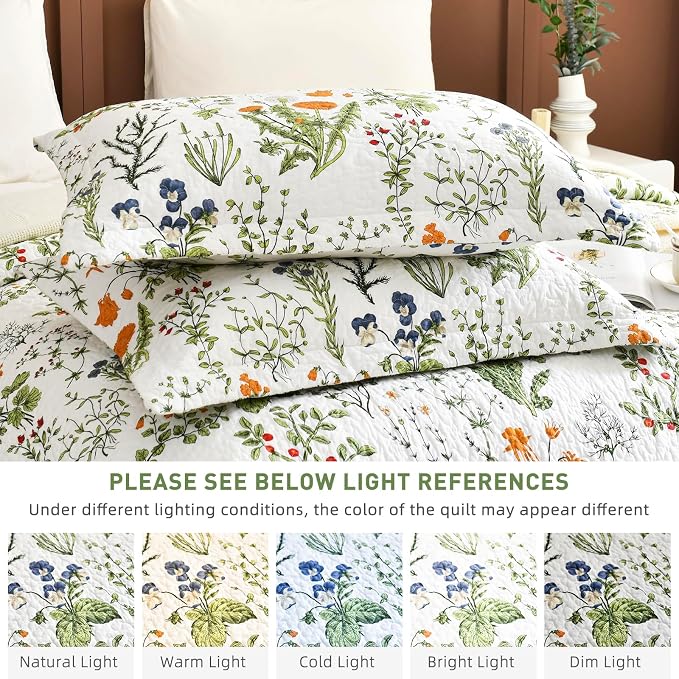Lady Ann Oversized King Bedspreads 128x120, 100% Cotton Floral Quilt Coverlet - Image 9
