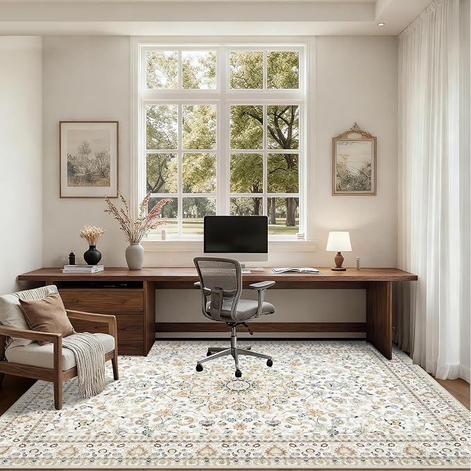 8x10 Area Rugs Living Room: Washable Vintage Rug - Image 8