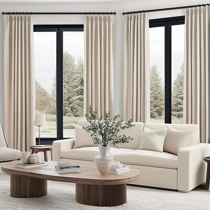 Topfinel 94 Inch Full Blackout Pleated Curtains, Fall Beige Black Out Thermal - Image 8