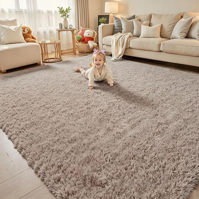 Area Rugs10x14 for Living Room, Upgrade Fuzzy Plush Carpet for Bedroom Dorm - Image 2