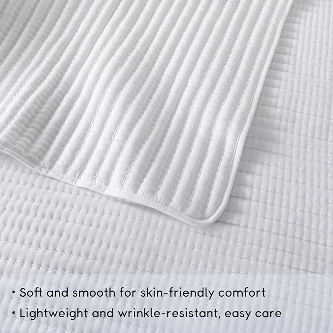 WDCOZY Queen Size Pick Stitch Quilt Set, 3 Pieces 90x90 inches, Channel - Image 7