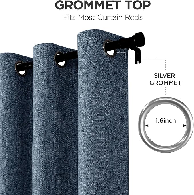 Joydeco Blackout Curtains 84 Inches Long 2 Panels Burg, Room Darkening Curtains - Image 5