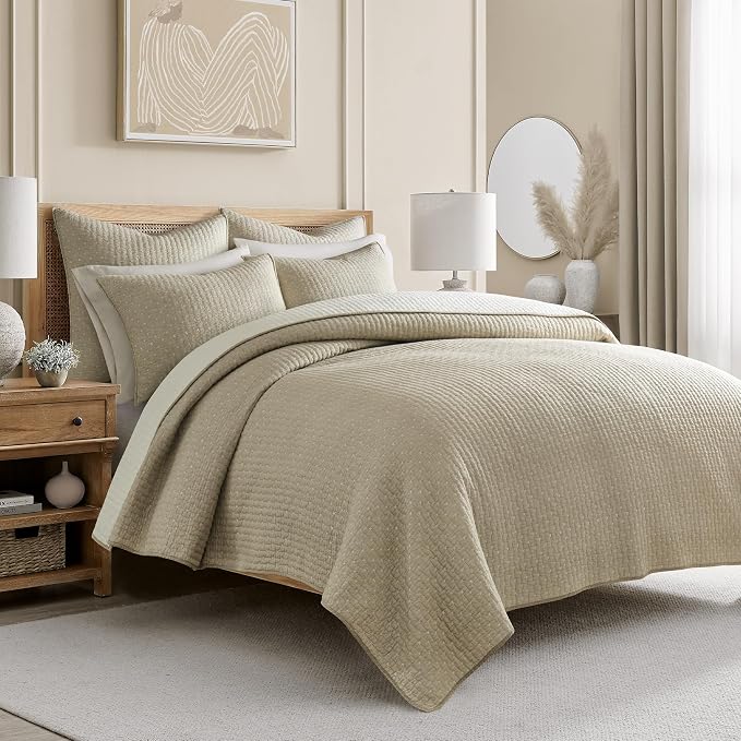 Levtex Home Cross Stitch Reversible King/Cal King Quilt Set and 2 Pillow Shams by LevtexHome