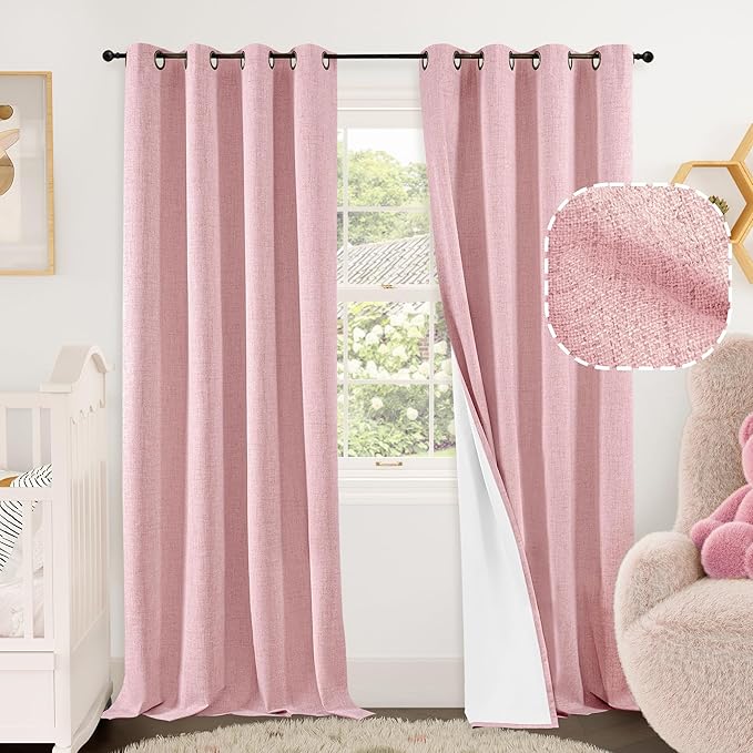 Linen Blackout Curtains for Kids Nursery by Lajode
