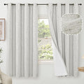 Light Grey Linen Blackout Curtains 63" Long Each 60 Wide 2 Panels | Thermal by Lajode