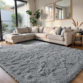 Light Grey 8x10 Area Rugs for Living Room, Fluffy Shag Rug Bedroom Carpet | by Yongyangjuxi