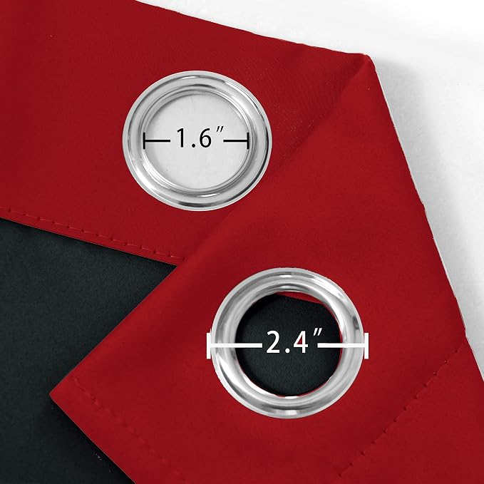 Red Blackout Curtains with Black Liner/40 x 72 Inch/Set of 2 Panels Room - Image 7