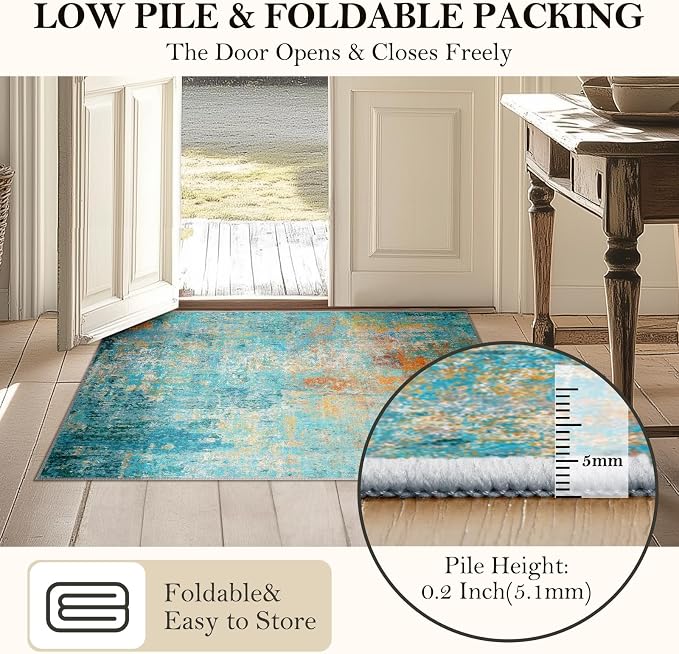 RELEANY Washable 9'x12' Abstract Area Rug - Image 5
