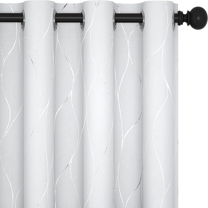 Deconovo Curtains for Living Room, Pattern Blackout Curtains 63 Inches Long | by Unknown