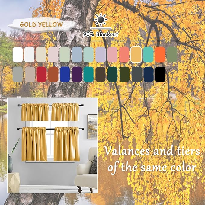 Blackout Curtain Panels for Bedroom Rod Pocket 96 Inch Length Curtains - Image 3
