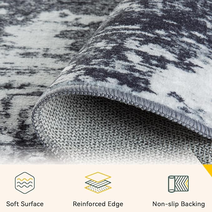 RELEANY Washable 5'x7' Abstract Area Rug - Image 3