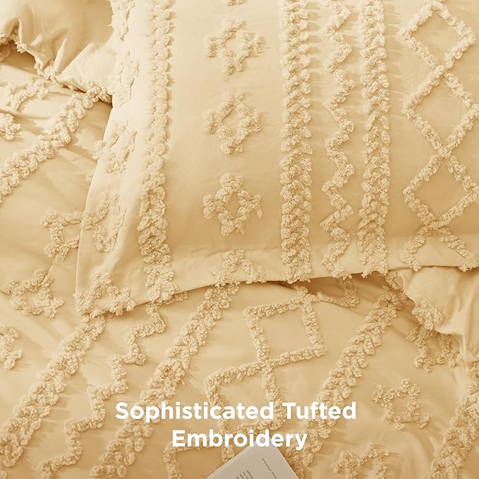 Bedsure Tufted Boho Comforter Set King Size - Image 4