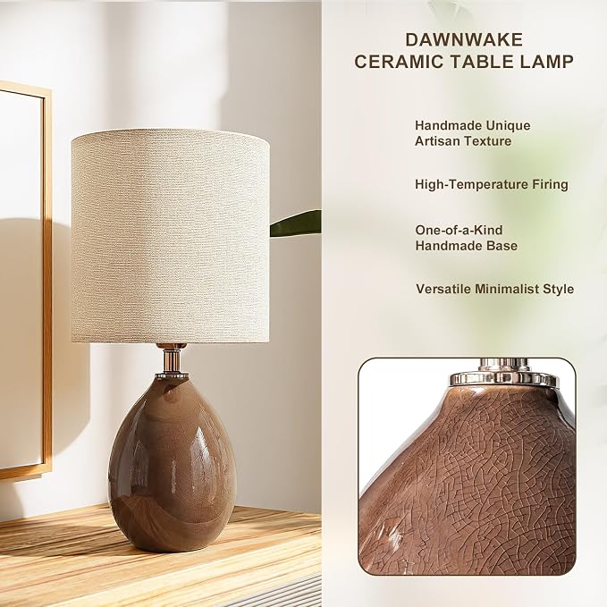 18.5" Table Lamp Set of 2 for Living Room Bedroom, Bedside Lamps for Night - Image 2