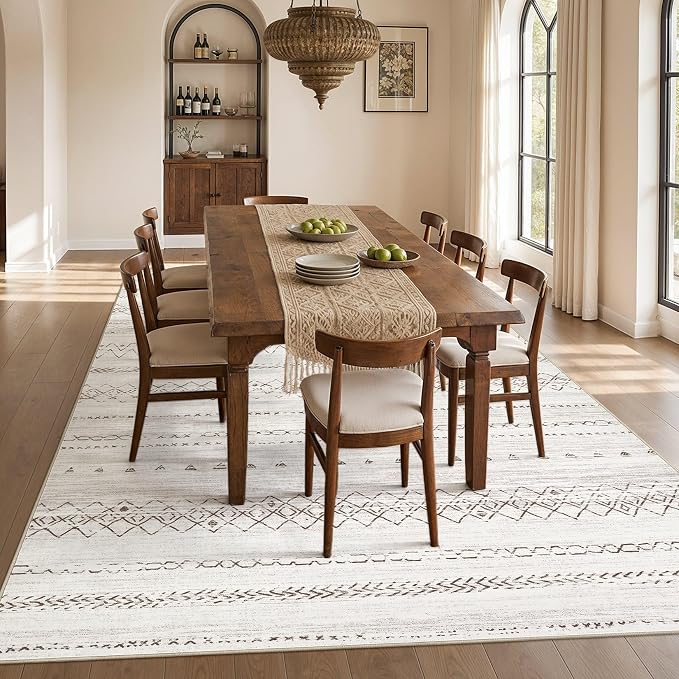 cotiled Boho 7x9 Area Rug for Living Room: Large Moroccan Washable Rug | Solve - Image 7