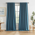 108 Inch Linen Blackout Curtains 2 Panels, Rod Pocket/Back Tab/Hook Belt Full by KEQIAOSUOCAI
