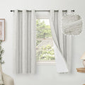 Light Grey Linen Blackout Curtains 63" Long Each 38 Wide 2 Panels | Thermal by Lajode
