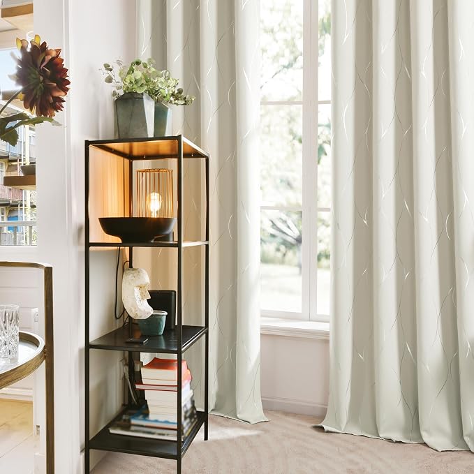 Deconovo Curtains for Living Room, Pattern Blackout Curtains 45 Inches Long | - Image 3