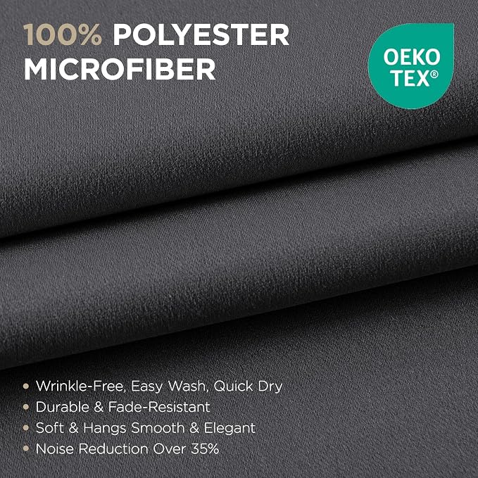 Joydeco Grey Blackout Curtains for Bedroom 84 Inch Long, Room Divider Black Out - Image 2