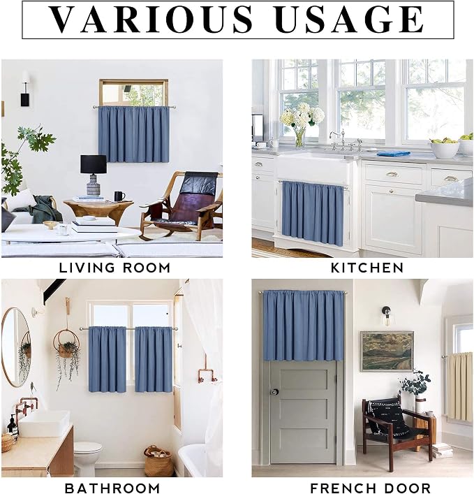 RYB HOME Cafe Blackout Curtains 24 inch Length, RV Camper Window Curtains | - Image 6