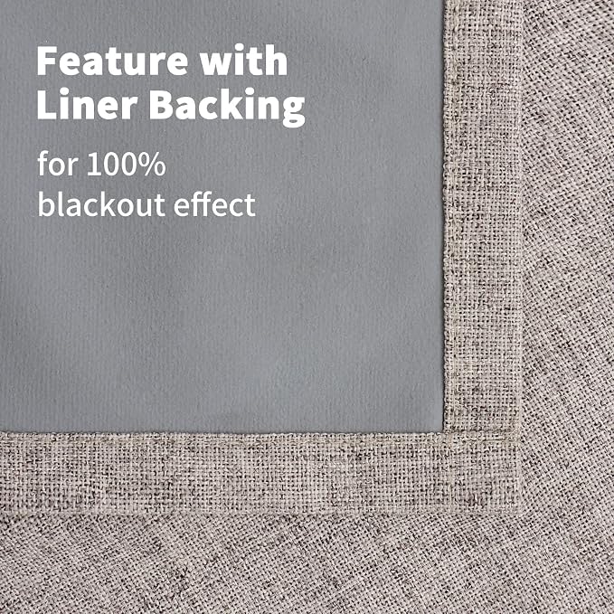 YoungsTex Burlap Short Linen Blackout Curtains 40 Inch Length - Image 7