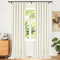 Etherealveil Birch White Pinch Pleated Blackout Curtains 2 Panels 40"x120" | by Etherealveil