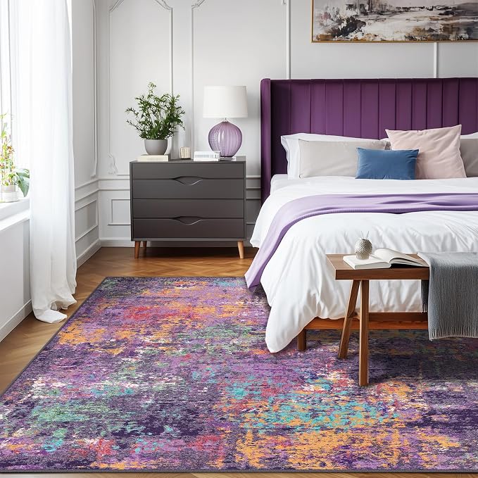 RELEANY Washable 9'x12' Abstract Area Rug - Image 3