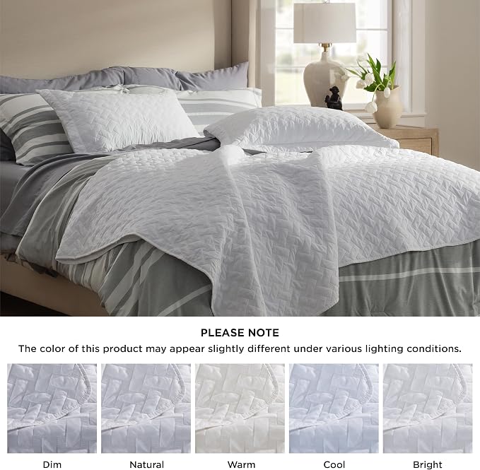 Bedsure Twin Size Quilt, Lightweight Comforter Set, Basket Weave, All-Season - Image 8