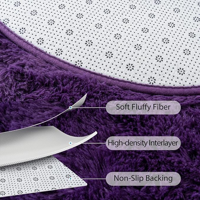 Goideal Fluffy Bedroom Rug, Small Oval Area Rugs, 2.6 x 5.3 Feet - Image 6