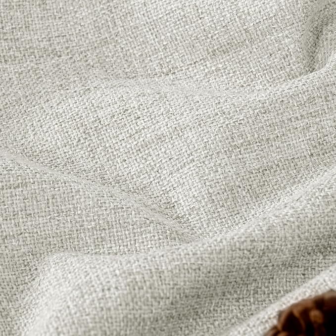 Light Grey Linen Blackout Curtains 63" Long Each 38 Wide 2 Panels | Thermal - Image 4