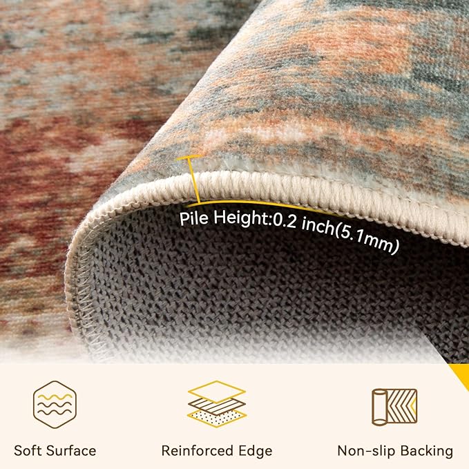 RELEANY Washable 7'x10' Abstract Area Rug - Image 4
