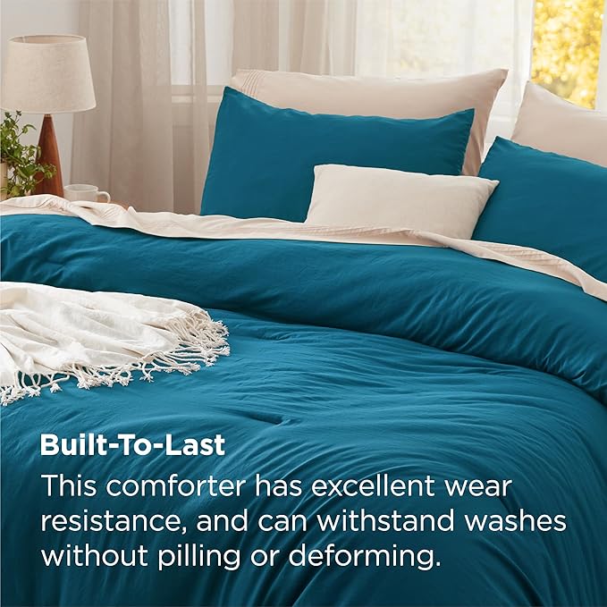 Bedsure Twin/Twin XL Comforter Set, Teal Soft Prewashed Bedding - Image 3