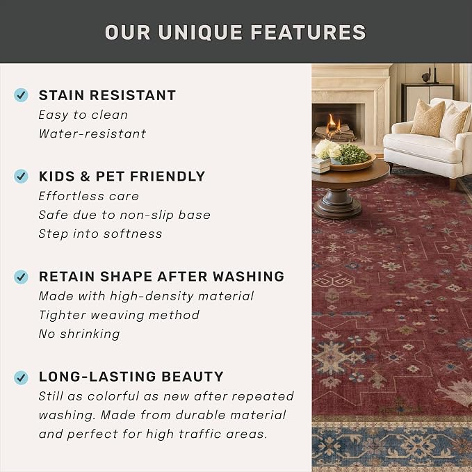 Oriental 8x12 Large Area Rugs for Living Room - Image 7