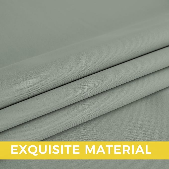 NICETOWN Sage Green Room Darkening Curtains 68 Inches Long 2 Panels - Image 5