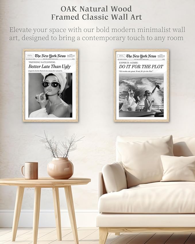 iHery 12x16in Audrey Hepburn Better Late Than Ugly Framed Bathroom Art | - Image 7