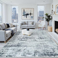 5x7 Washable Area Rug for Living Room Bedroom: Non-Slip Modern Black Grey | by Oriannal