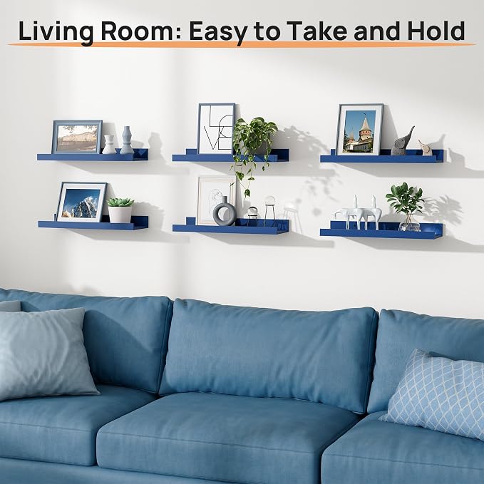 upsimples Floating Shelves for Wall Decor Storage, 15.7'' | Wall Mounted Wood - Image 6
