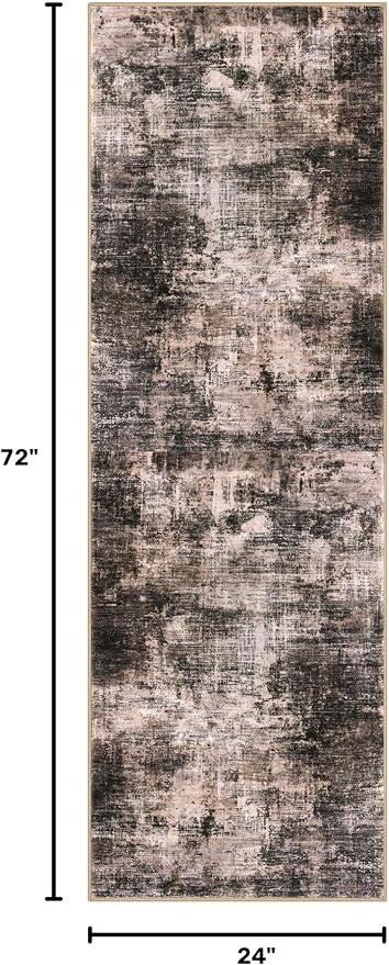Abstract Runner Rug 2x6 Ft Washable Runners - Image 2